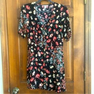 Floral Short-Sleeve Mini Dress
